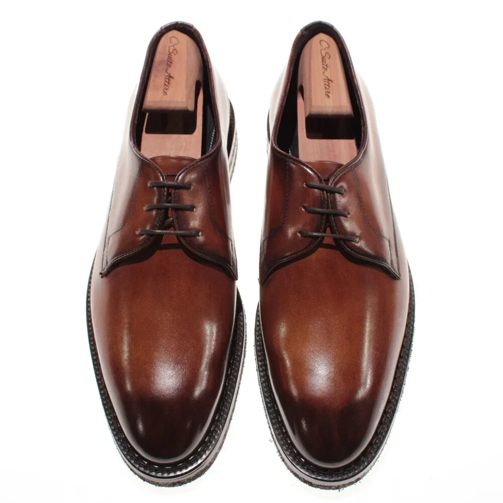 Di Bianco NWB Derby Dress Shoes Size 9.5 US in Brown Leather Made in Italy